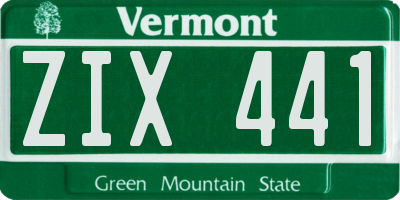VT license plate ZIX441