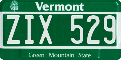 VT license plate ZIX529