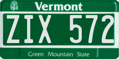 VT license plate ZIX572