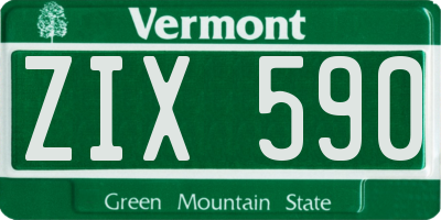 VT license plate ZIX590