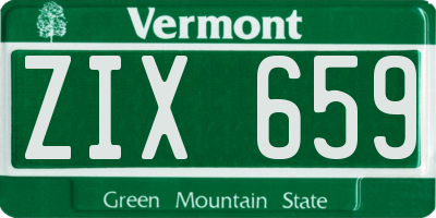 VT license plate ZIX659