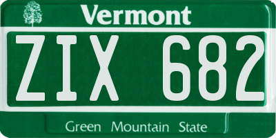 VT license plate ZIX682