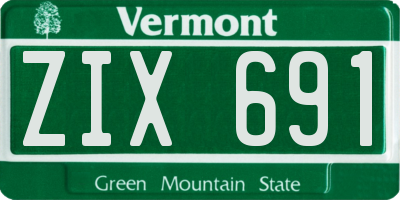 VT license plate ZIX691
