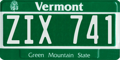 VT license plate ZIX741