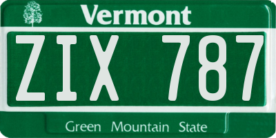 VT license plate ZIX787
