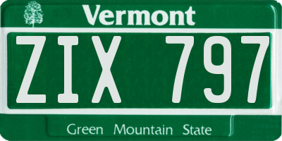 VT license plate ZIX797