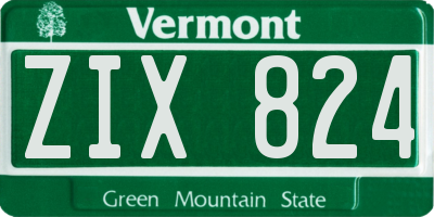 VT license plate ZIX824