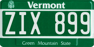 VT license plate ZIX899
