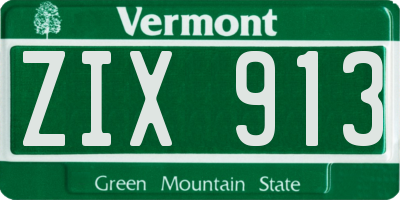 VT license plate ZIX913