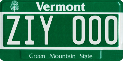 VT license plate ZIY000