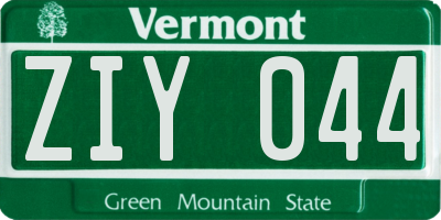 VT license plate ZIY044