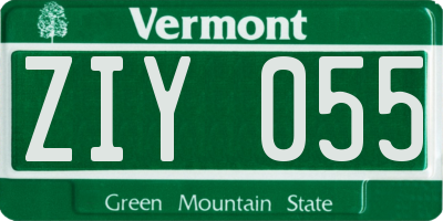 VT license plate ZIY055