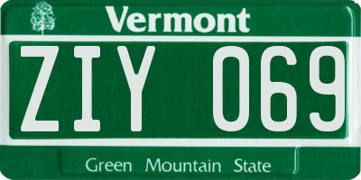 VT license plate ZIY069
