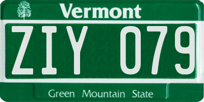 VT license plate ZIY079