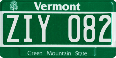 VT license plate ZIY082
