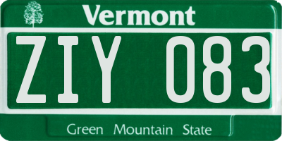 VT license plate ZIY083