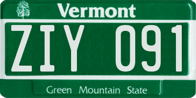 VT license plate ZIY091