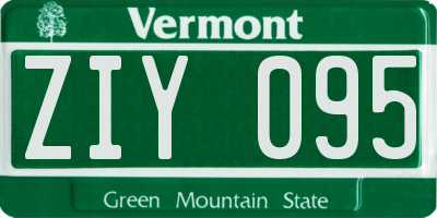 VT license plate ZIY095