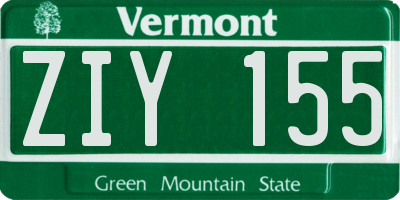 VT license plate ZIY155