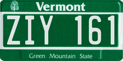 VT license plate ZIY161