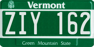 VT license plate ZIY162