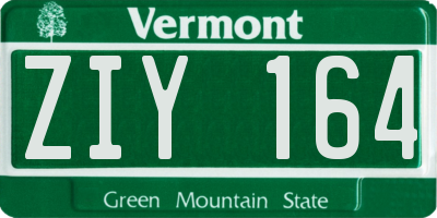 VT license plate ZIY164
