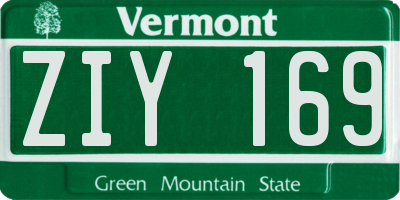VT license plate ZIY169