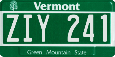VT license plate ZIY241