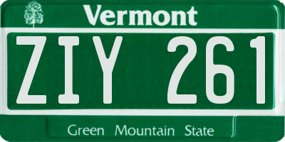 VT license plate ZIY261