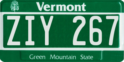 VT license plate ZIY267