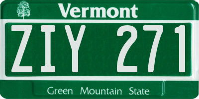 VT license plate ZIY271