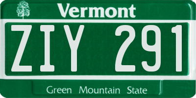 VT license plate ZIY291