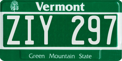VT license plate ZIY297