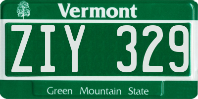 VT license plate ZIY329