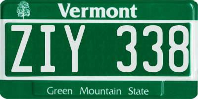 VT license plate ZIY338
