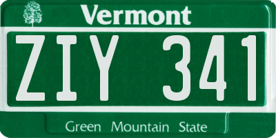 VT license plate ZIY341