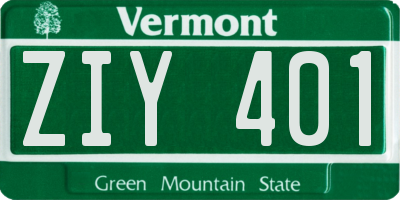 VT license plate ZIY401