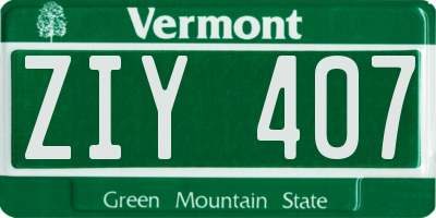 VT license plate ZIY407