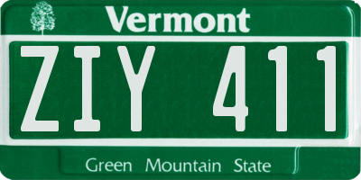 VT license plate ZIY411