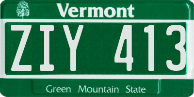 VT license plate ZIY413