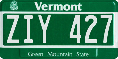 VT license plate ZIY427