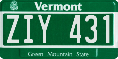 VT license plate ZIY431