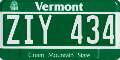VT license plate ZIY434