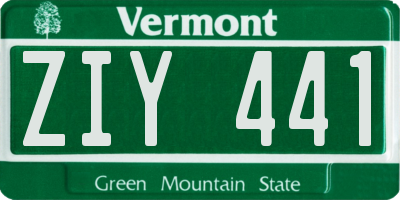 VT license plate ZIY441