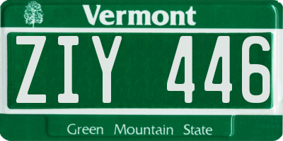 VT license plate ZIY446