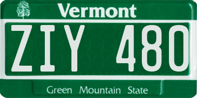 VT license plate ZIY480