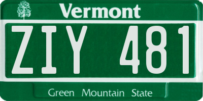 VT license plate ZIY481