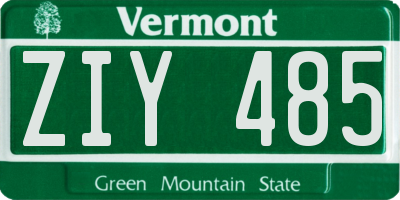 VT license plate ZIY485