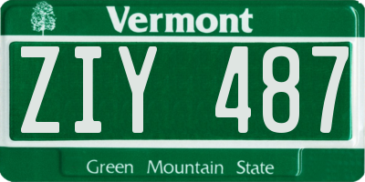 VT license plate ZIY487