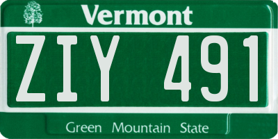 VT license plate ZIY491
